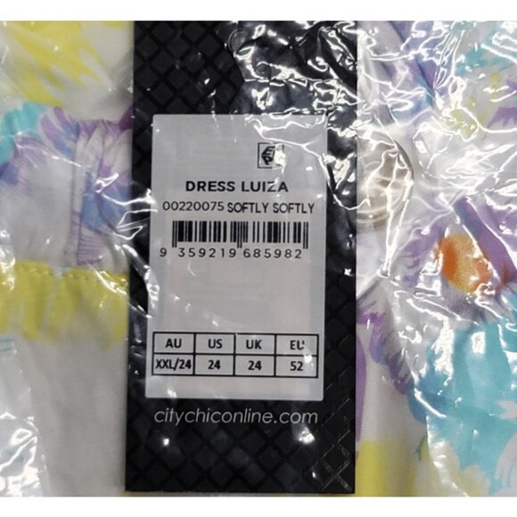 NWT City Chic White Floral Sweetheart Pleat Front Midi Dress 24 - Picture 11 of 12